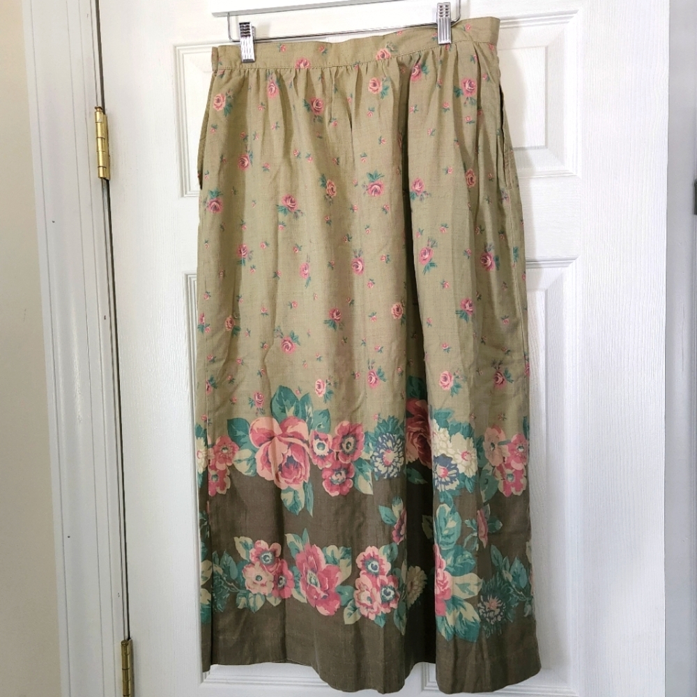 Circa 80's Midi Floral Skirt